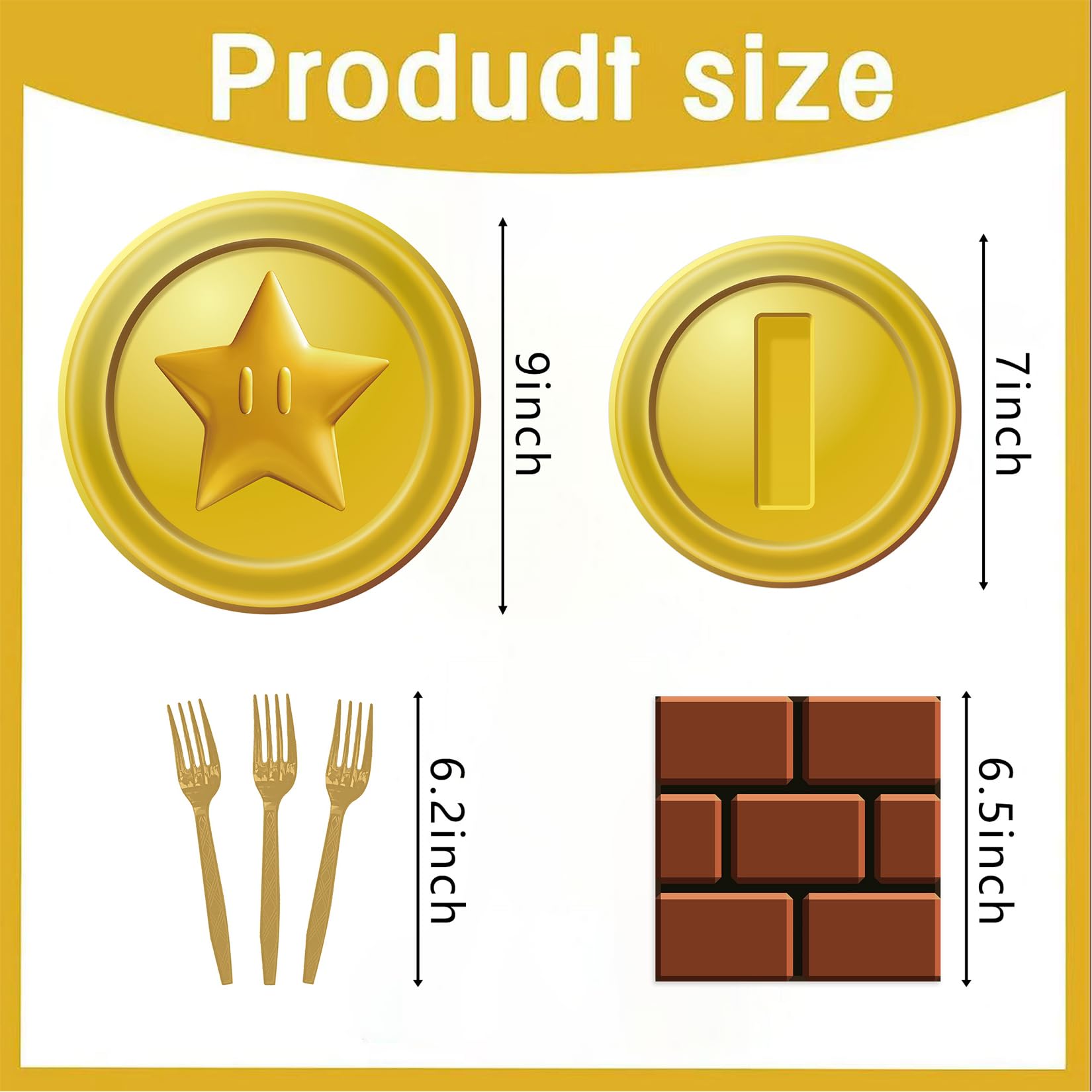 80PCS Mario Bros Birthday Supplies Kit for 20 Guests