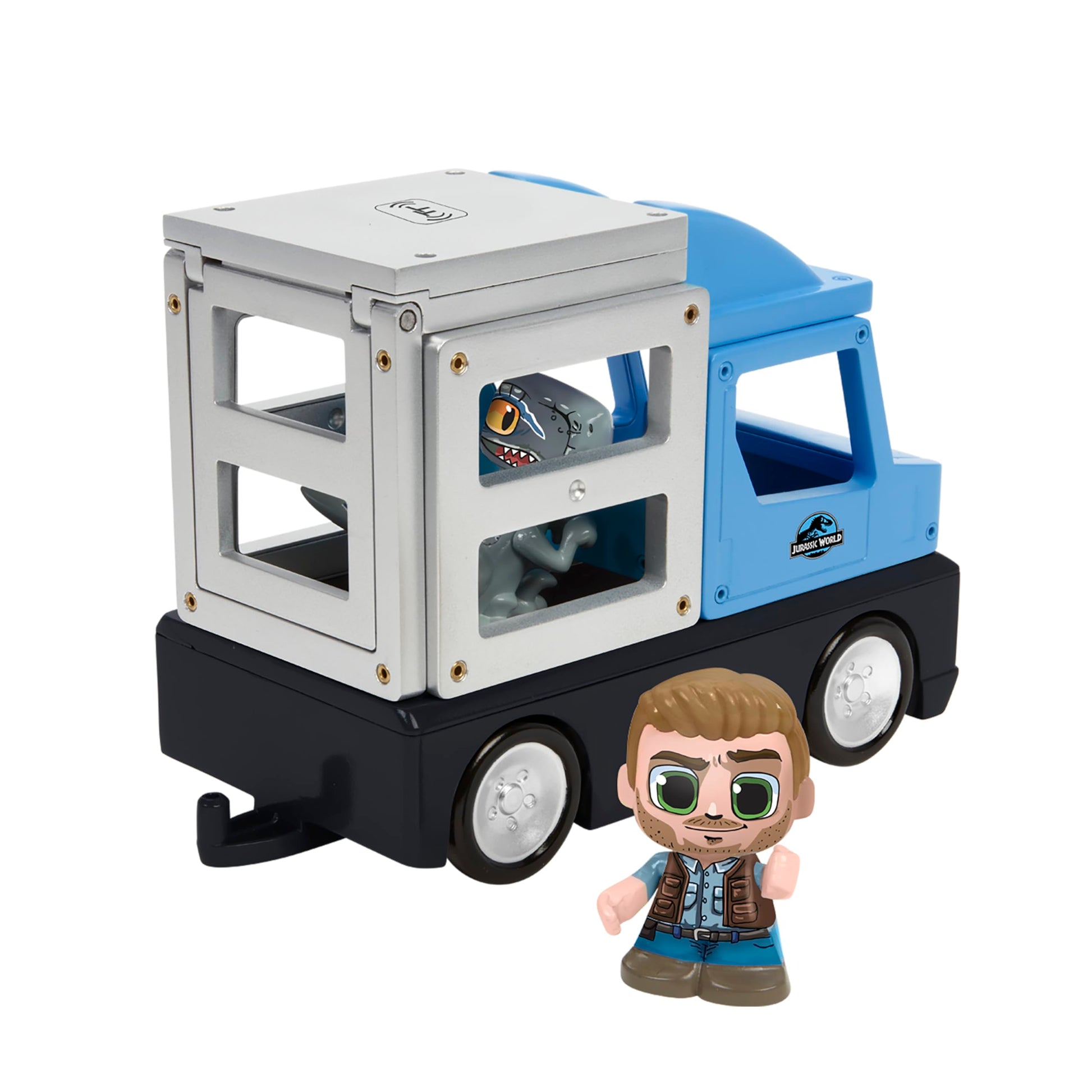 Tile Town Jurassic World Dino Rescue Magnetic Tiles Construction Building Set + Figures + Car, Kids 3-5+, New Action Tiles for Action Play, Realistic