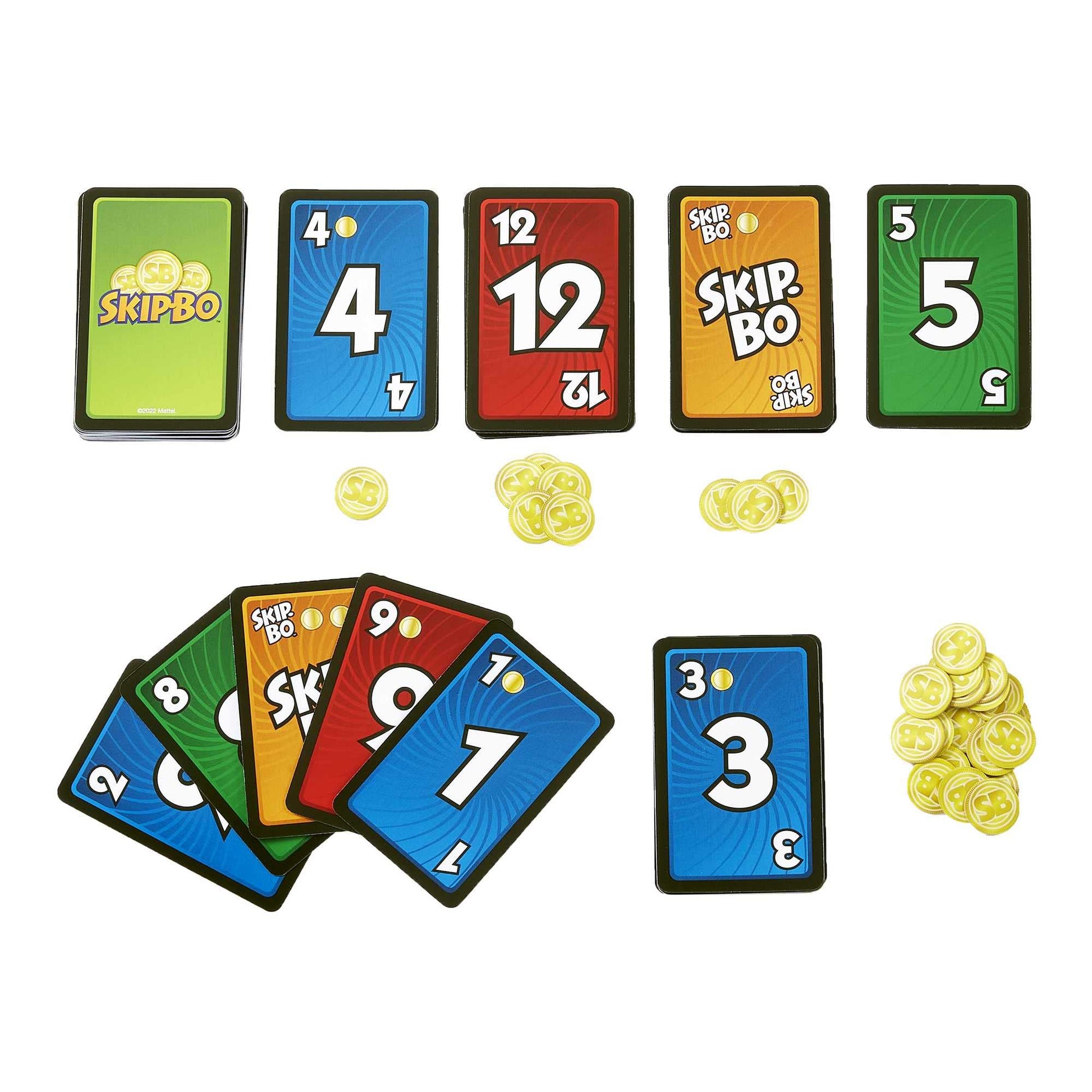 Mattel Games Skip-Bo Masters Card Game for Adults, Family Night & Parties, Play Numbers in Order for 2 for 6 Players