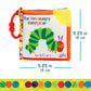 Let's Count Soft Book - World of Eric Carle the Very Hungry Caterpillar Baby on the Go Clip Teething Crinkle Soft Sensory Book for Babies, 5.25x5.25