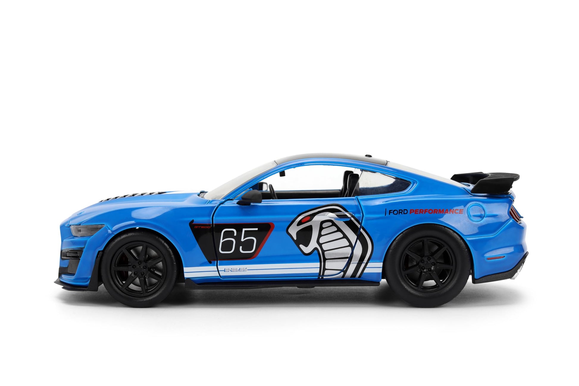 Jada Toys Bigtime Muscle 1:24 2020 Ford Mustang Shelby GT 500 Die-cast Car - Opening Doors, Hood, Trunk, Rubber Tires(Glossy Blue)