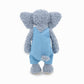 MR ViviCare 16" Soft Blue Elephant Stuffed Animals for Boys and Girls,Cuddly Knitted Dressed Stuffed Elephant Plush Toys for Newborn Babies
