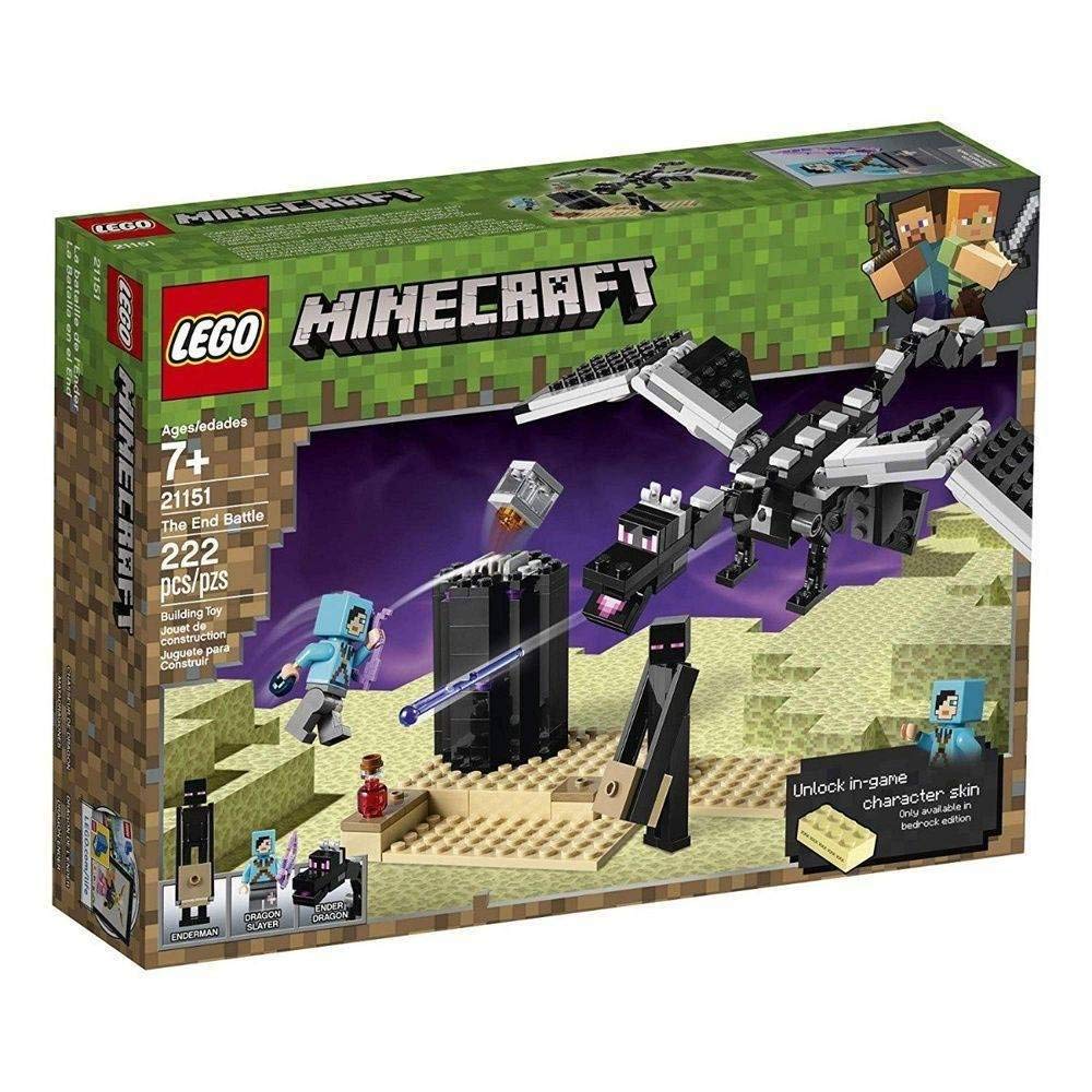 LEGO Minecraft The End Battle 21151 Ender Dragon Building Kit Includes Dragon Slayer and Enderman Toy Figures for Dragon Fighting Adventures (222