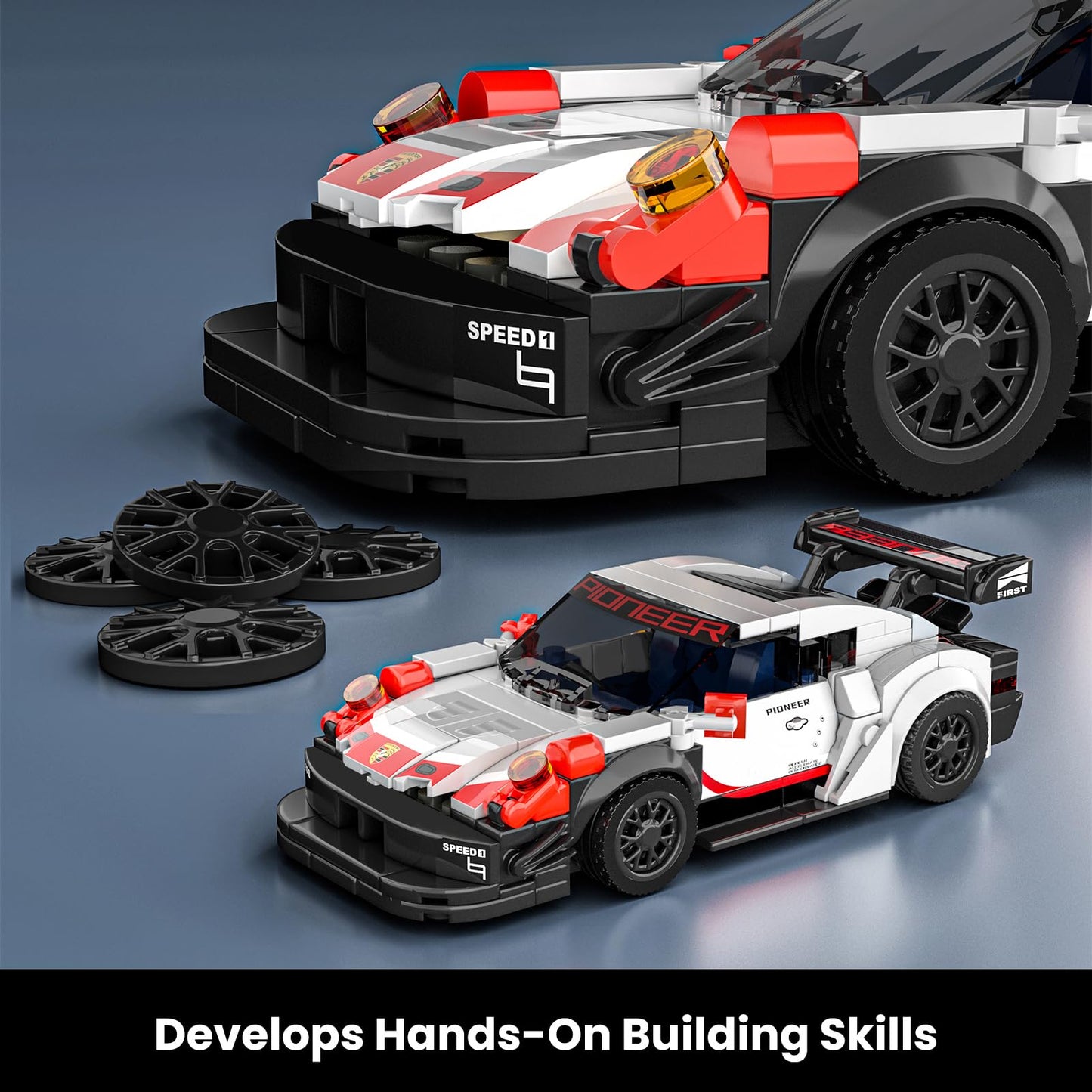 Mould King Speed Champion Car Building Kit with Acrylic Display Case