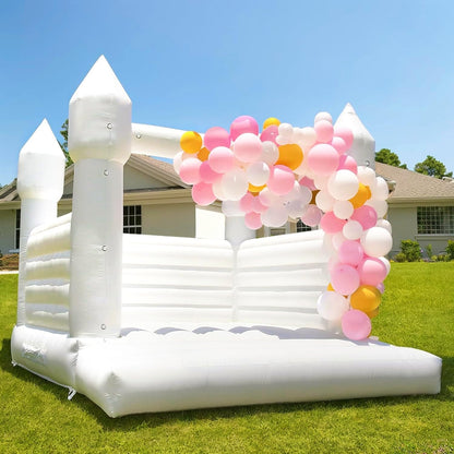 White Bounce House Castle for Adults Kids?13.5FT Large PVC? Inflatable Bounce House with 750W Upgrade Powerful Blower, Commercial Bounce House