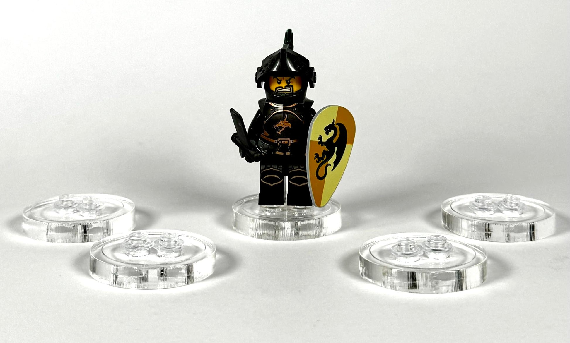 Minifigure Sliders Clear Acrylic 10 Pack, Designed for Lego Minifigures, Lego Minifigure Display Stand