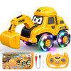 Toyjolka Toddler Remote Control Car with Flashing Light Wheels for 2 3 4 5 6 Year Old Boys Girls, USB Rechargeable Construction Excavator Toy