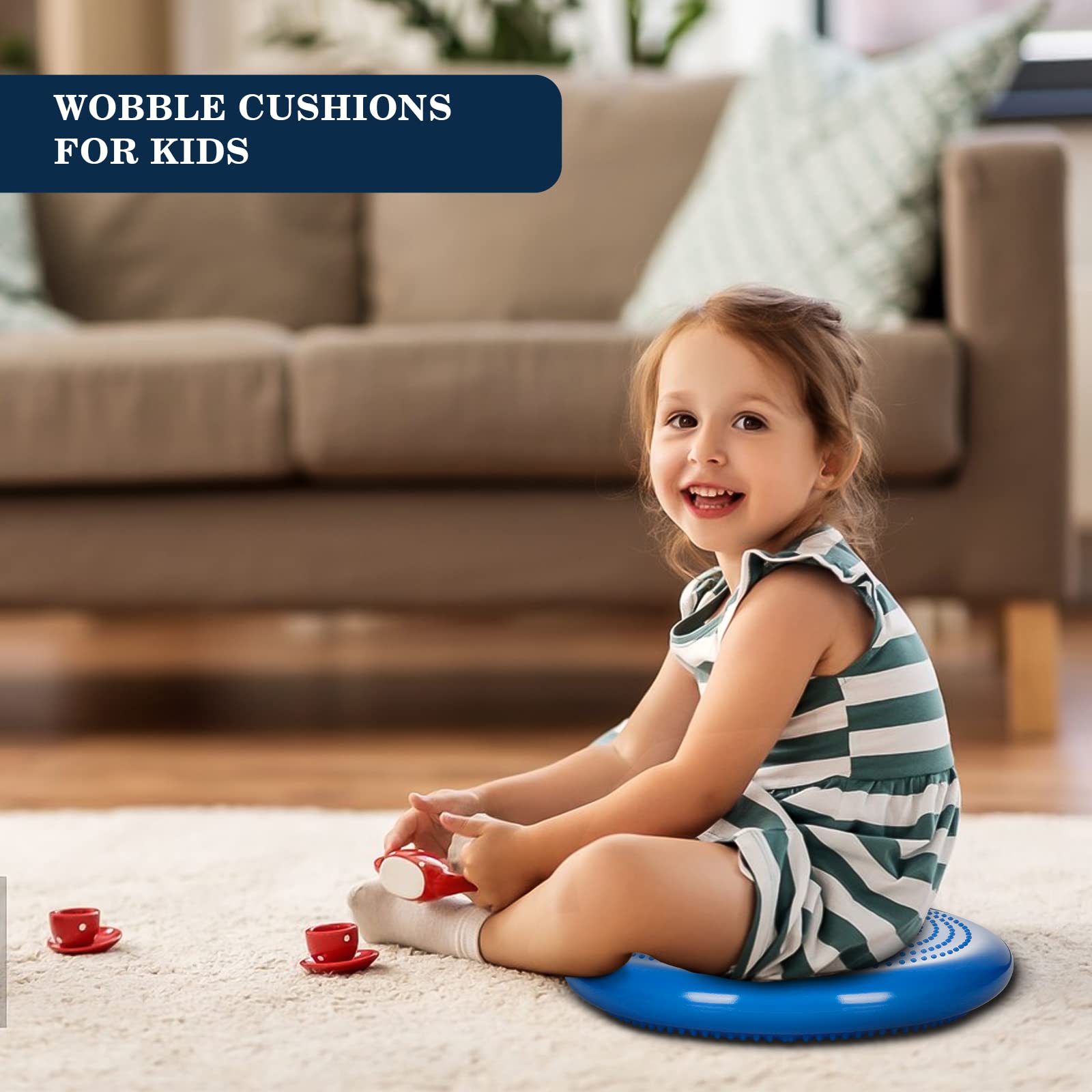 Wobble Cushion?Wiggle Seat?Balance Disc ?Extra Thick 34cm/13.4in??for Balance Stability Training, Improve Sitting (Blue)