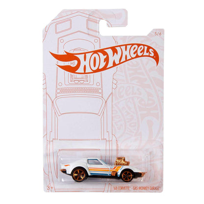 Hot Wheels 2020 Pearl and Chrome 5/6 - '68 Corvette Gas Monkey Garage (White)
