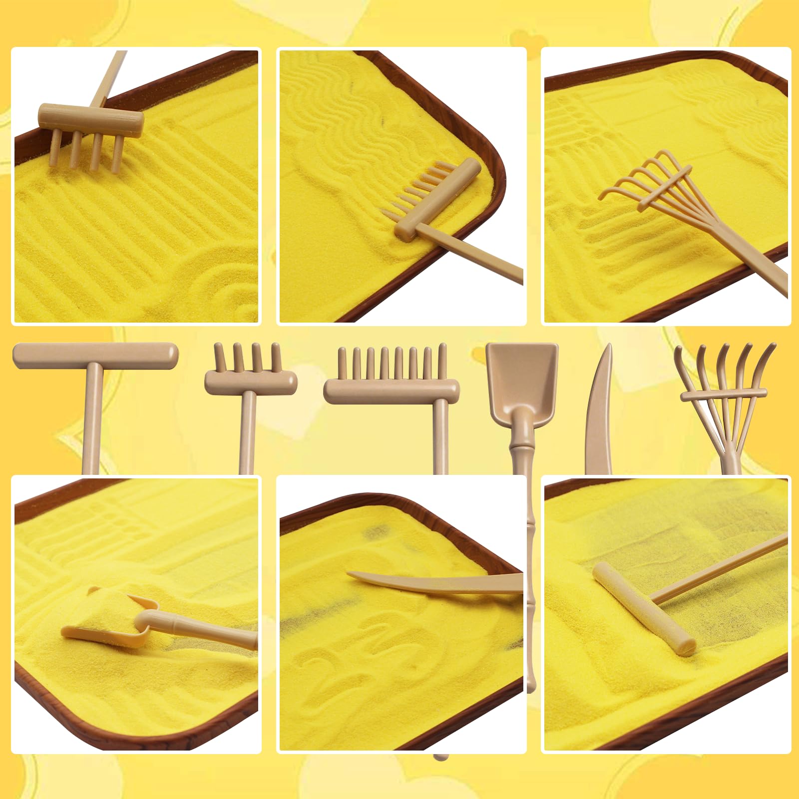 48 PCS Zen Garden for Desk, Mini Veggie Zen Sand Garden for Sandbox