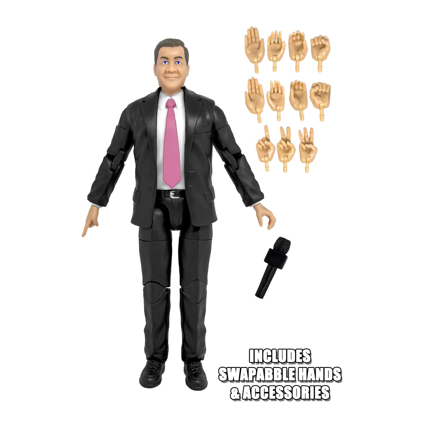 Figures Toy Company Ultimate Talking Wrestling Ring Announcer Action Figure with Deluxe Articulation for Wrestling Action Figures