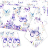 Letromp 3 Pcs Butterfly Birthday Tablecloth Watercolor Purple Butterfly Table Covers for Spring Butterfly Theme Girls Baby Shower 1st 2nd 3rd 4th Bday