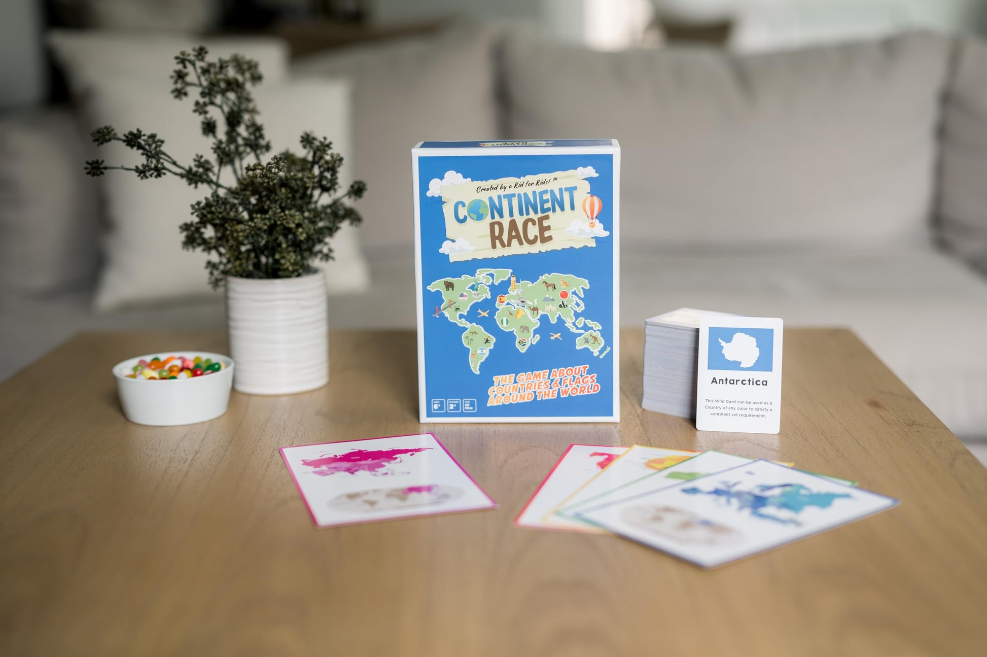 Continent Race Geography Educational Board Game for Kids, Tweens, Family, Friends, Teachers and Classrooms - Learn About Flags & Countries Around