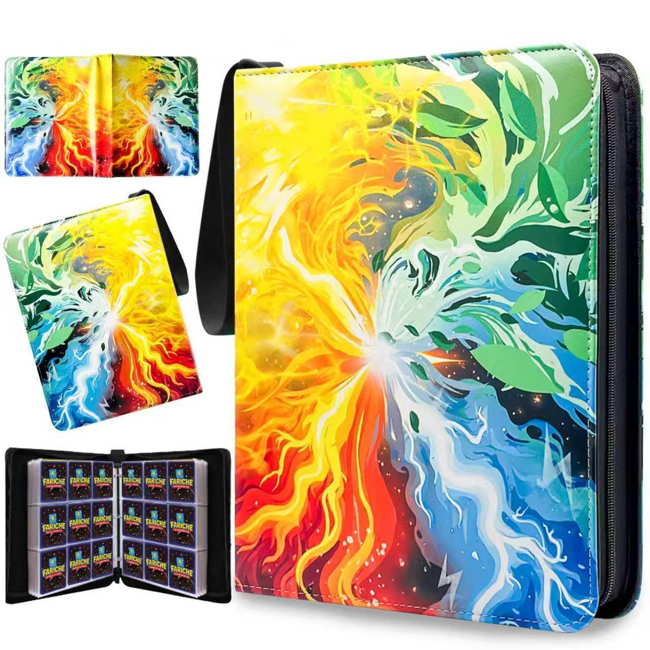 Trading Card Binder for TCG Cards, 9-Pocket Portable Card Collector Ablum Holder Book Fits 900 Cards with 50 Removable Sleeve, Waterproof Card Binder