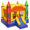 Cloud 9 Commercial Grade Crayon Castle Bounce House with Built-in Roof and Emergency Escape Hatch for Safety - 100% PVC 17' x 13' Bouncer - Inflatable