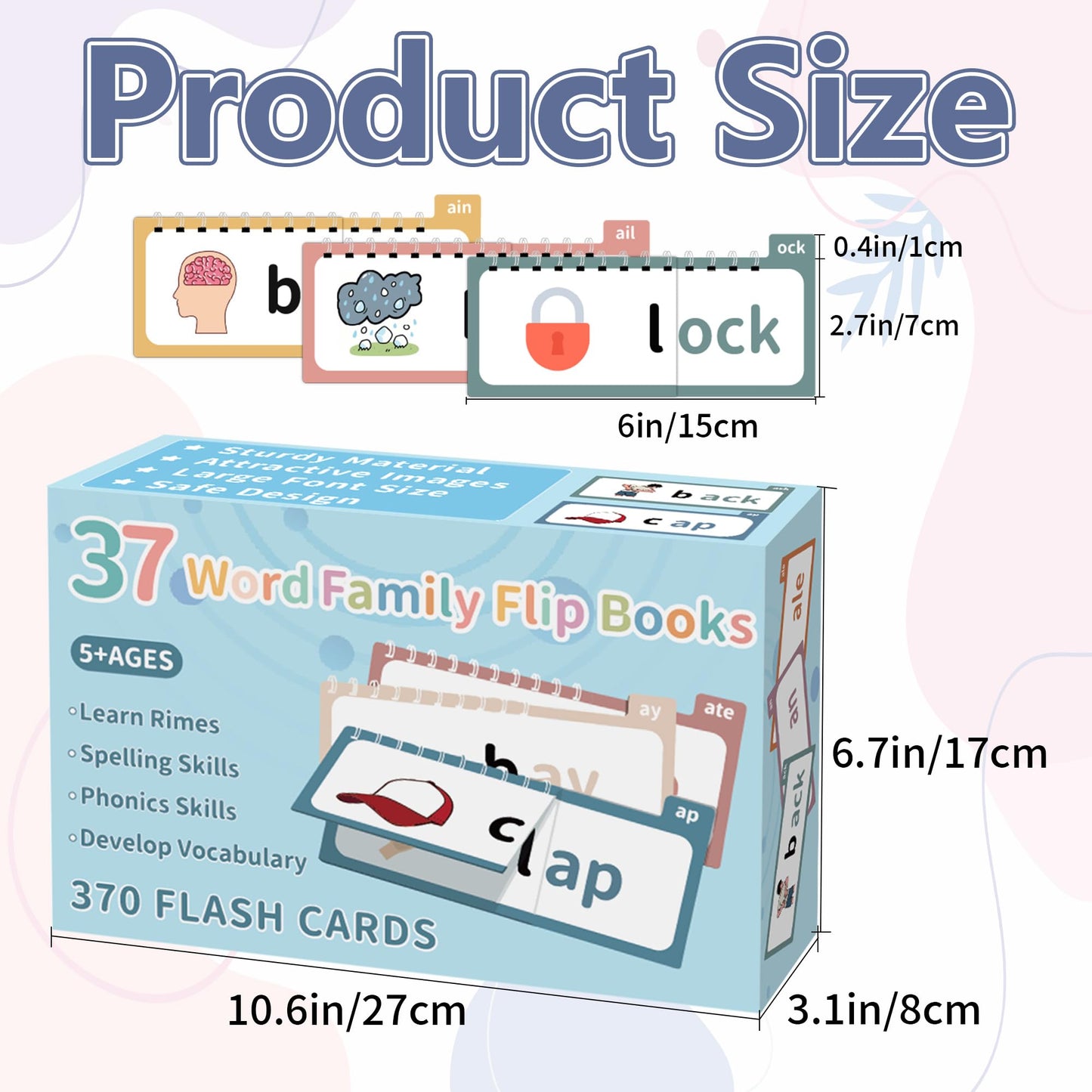 Yoink 37 Read & Rhyme Phonics Flip Books - Word Family Build Book for Kids