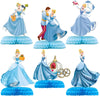 Princess Birthday Party Decorations, 6Pcs Princess Theme Party Centerpieces, Photo Booth Props, Cake Toppers, for Cinderella Theme Girls Birthday