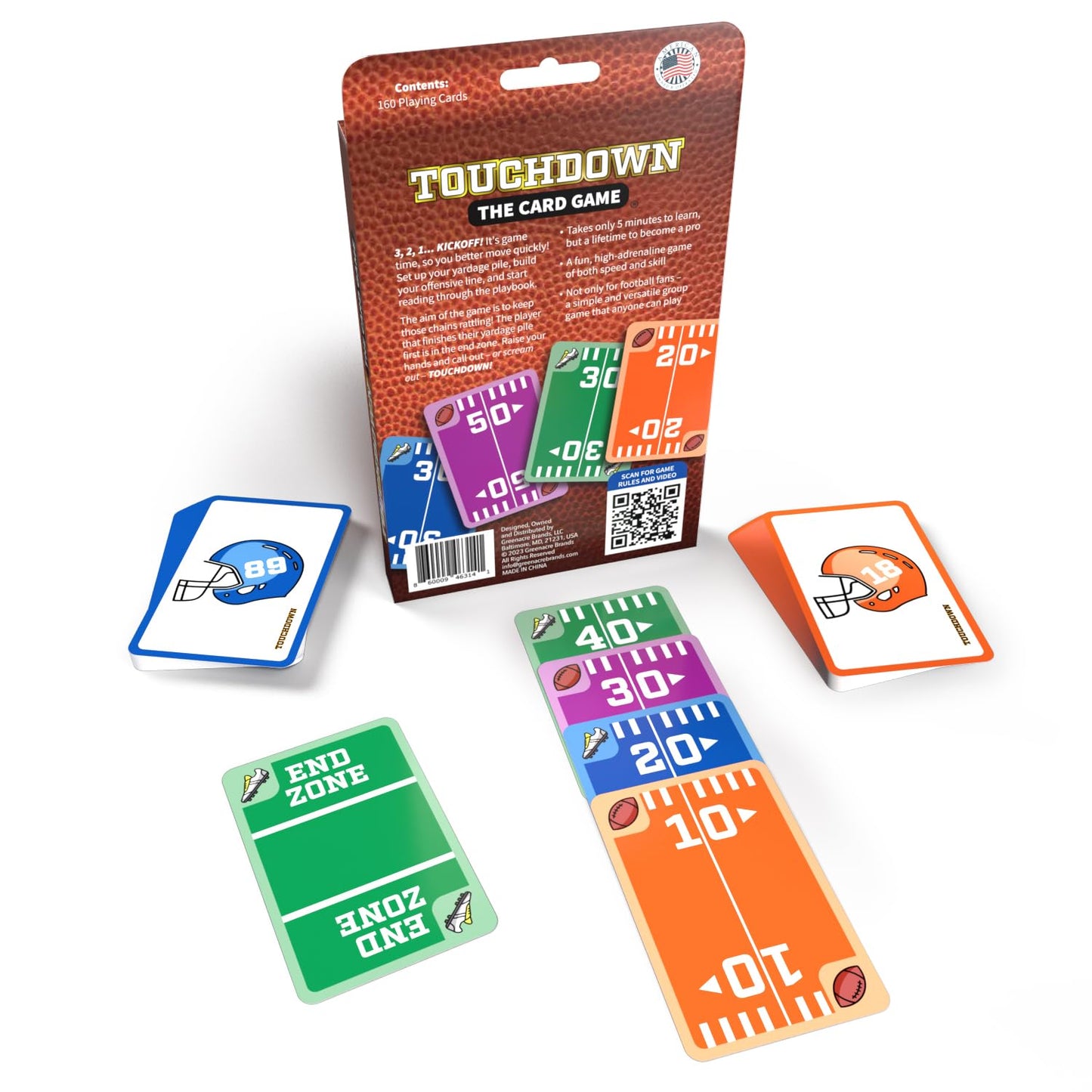 TOUCHDOWN The Card Game - Fast-Paced, Football Themed Card Game that Anyone Can Play, 2-4 Players, Fun Card Games for Adults, Kids, Families and Game