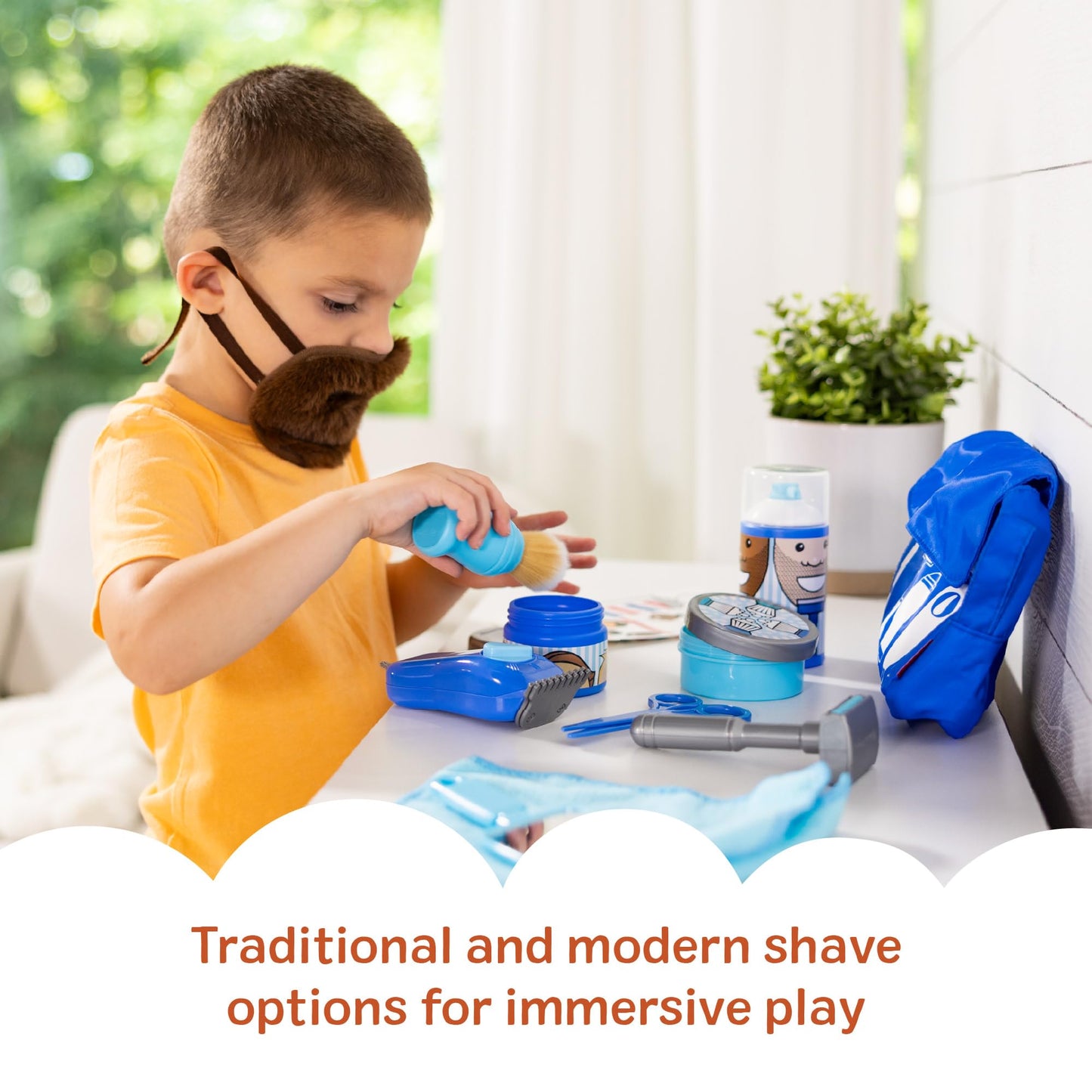 Melissa & Doug Barber Shop 16-Piece Shaving Accessories Pretend Play Set