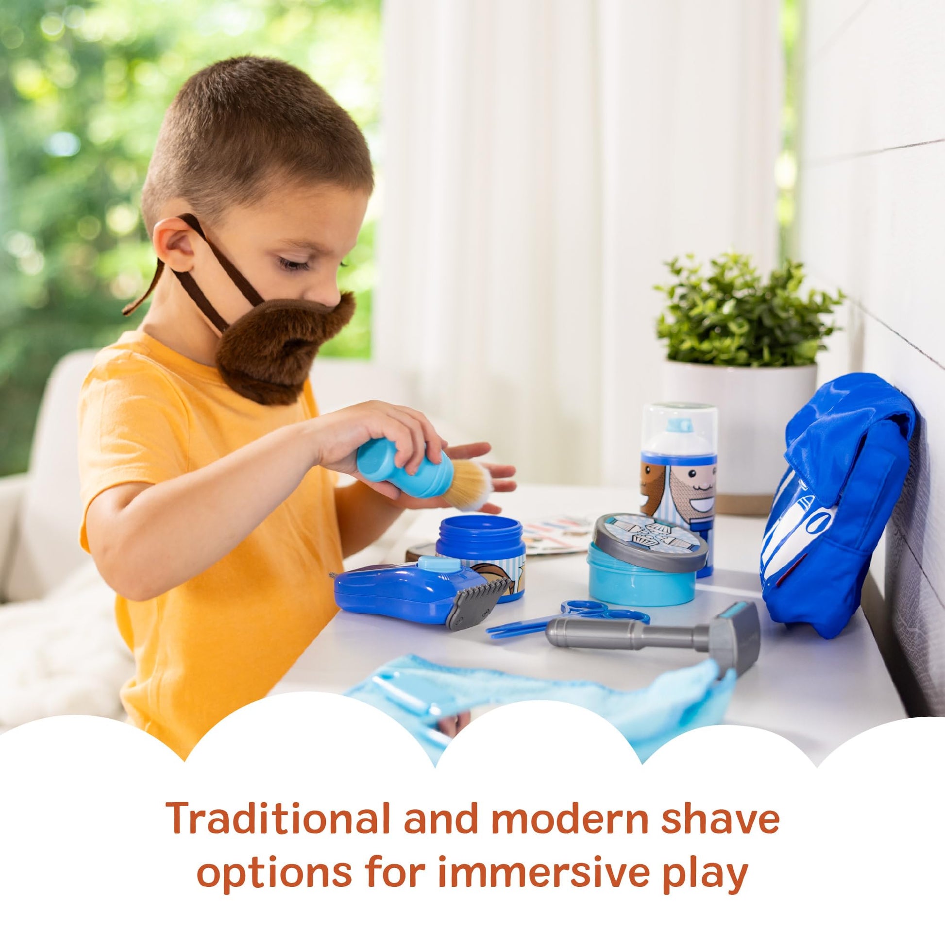 Melissa & Doug Barber Shop 16-Piece Shaving Accessories Pretend Play Set