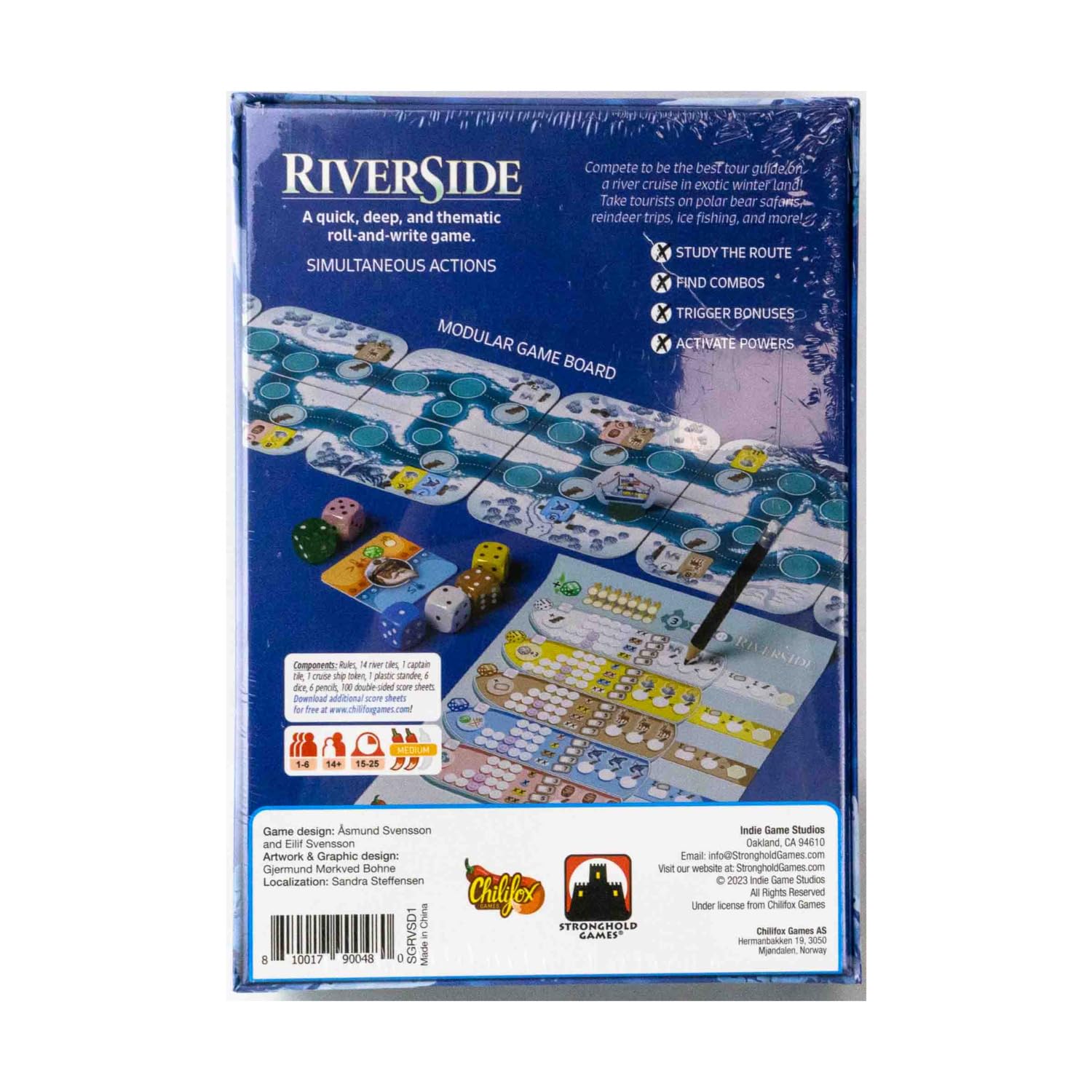 Stronghold Games Riverside - Strategic Roll-and-Write Adventure, Explore the Arctic, Fun Family Board Game for 1-6 Players, Ages 14+