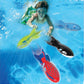 Banzai Swimming Pool Diving Toys Torpedo Beasts Sharks, 4 in a Pack, Ages 3+