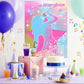 JUNUO Pin The Microphones On The Famous Singers Party Games, Suitable for Music-Themed Party Supplies Decoration, Pop Singers Party,Pink Girl