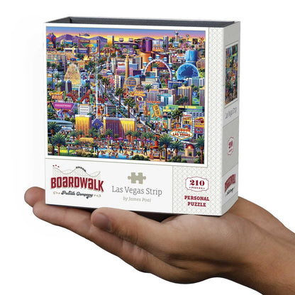 Boardwalk Las Vegas Strip 210 Piece Personal Puzzle, Jigsaw Puzzles with Premium Box, Nevada Gifts for Adults, 6"x8"