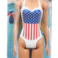 Barbie GPB17 Beach Blonde Doll One-Piece Swimsuit with American Flag Inspired Design for Children Toy