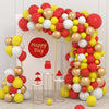 Red Yellow White Balloon Garland Arch Kit, 142PCS Yellow White and Red Balloons Metallic Gold Balloons for Crawfish Theme Birthday Wedding Engagement