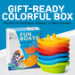 uToyz Stackable Toy Boat - 6pcs Educational Water Toys for Toddlers 1-3, Baby Pool Essentials, Baby Bath Toys for Kids Ages 1-3 & Toddler Pool Toy