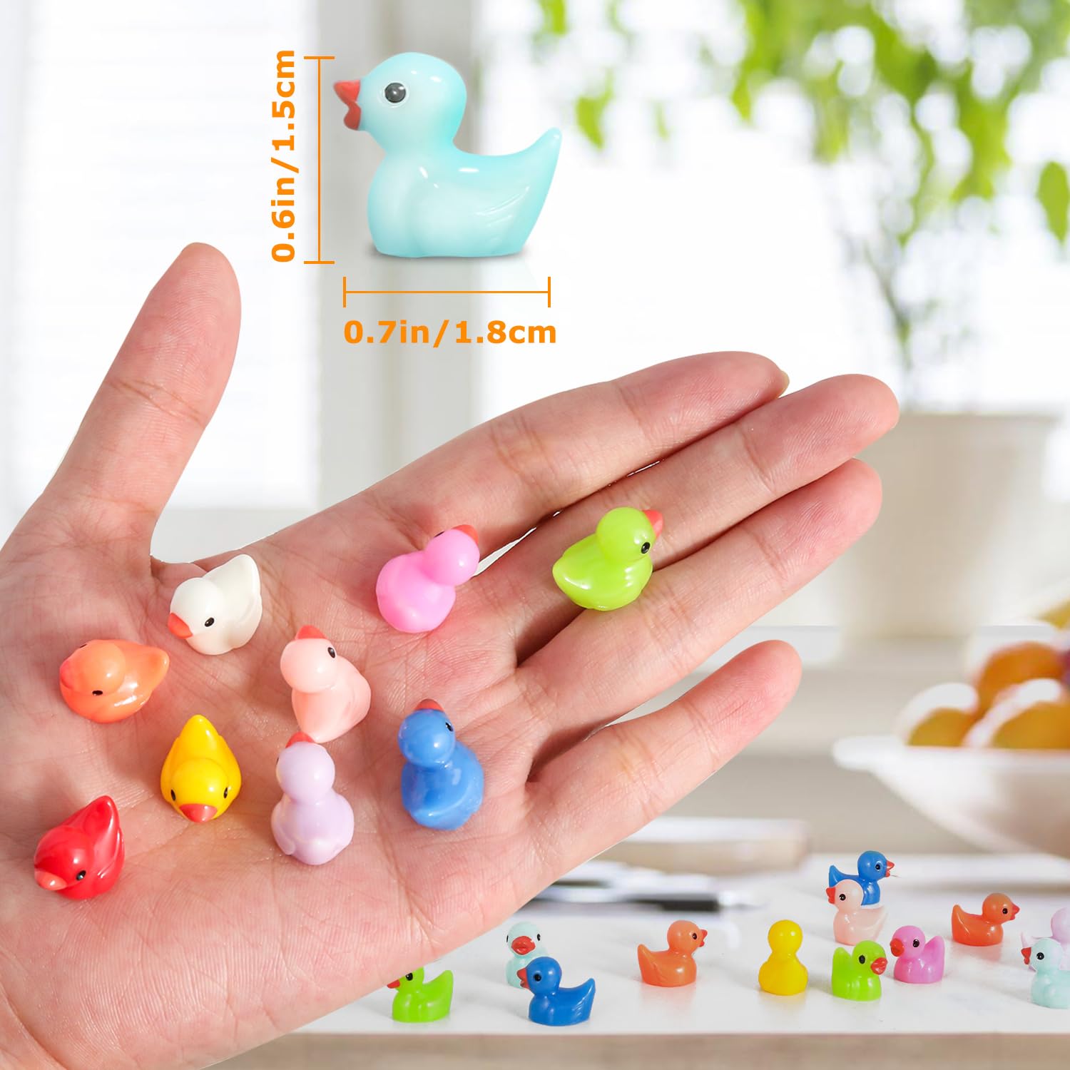 Arcimatto 240 Pack Mini Ducks Tiny Resin Duck Bulk, Decor Duck Figures for Miniature Dollhouse Decor Garden Aquarium Potted Ornament, DIY Charm Crafts