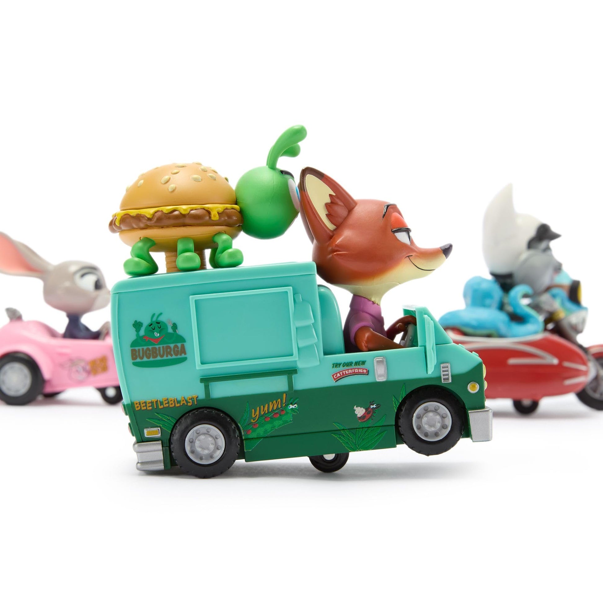 Disney Store Official Zootopia 2 Pullback Stunt Vehicles Set - 3-Vehicle Set with Judy Hopps, Nick Wilde, Gary De'Snake & Pawbert Lynxley - Zootopia