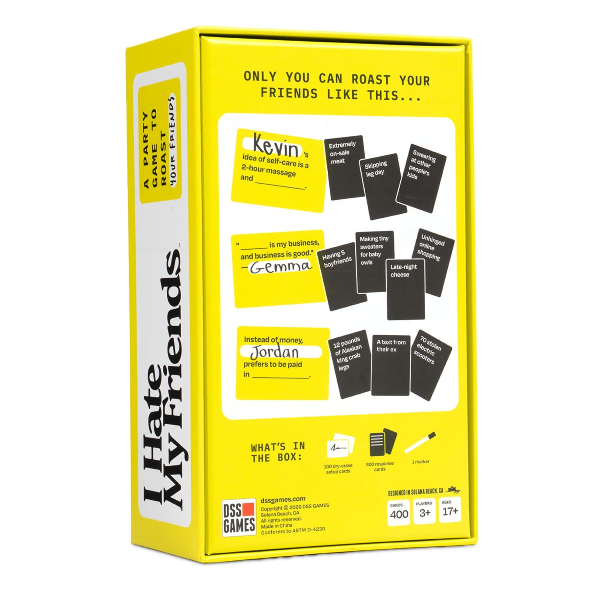 DSS Games I Hate My Friends [Hilarious Roast Party Game for Adults | Funny Friend Card Game for Game Night, Bachelorette Parties, College Parties