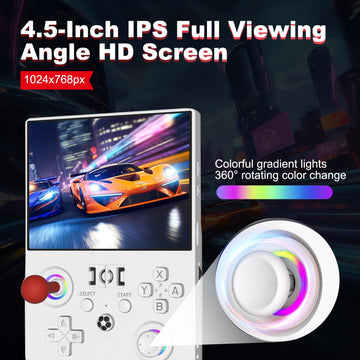 Handheld Retro Game Console R36MAX 2 (Latest Version), Portable Gaming Console with 4.5” IPS Screen, WiFi Multiplayer & Vibration, 128GB, Linux