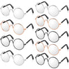 9 Pairs Doll Glasses Metal Wire Rim Clear Lens Eyewear Fabric Doll Dress Up Eyeglasses Mini Dolls Costume Accessories for 18 Inch and Other Item Dolls