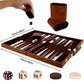 15inch Backgammon Set Classic Folding Board with Leather Case, Portable Travel Game, Ideal Gift Package for Strategy Lovers