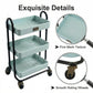 1:6 Scale Dollhouse Miniature Handcart, 3-Tier Rolling Storage Cart with Wheels for Mini Kitchen, Restaurant, Trolley Display & DIY Dollhouse