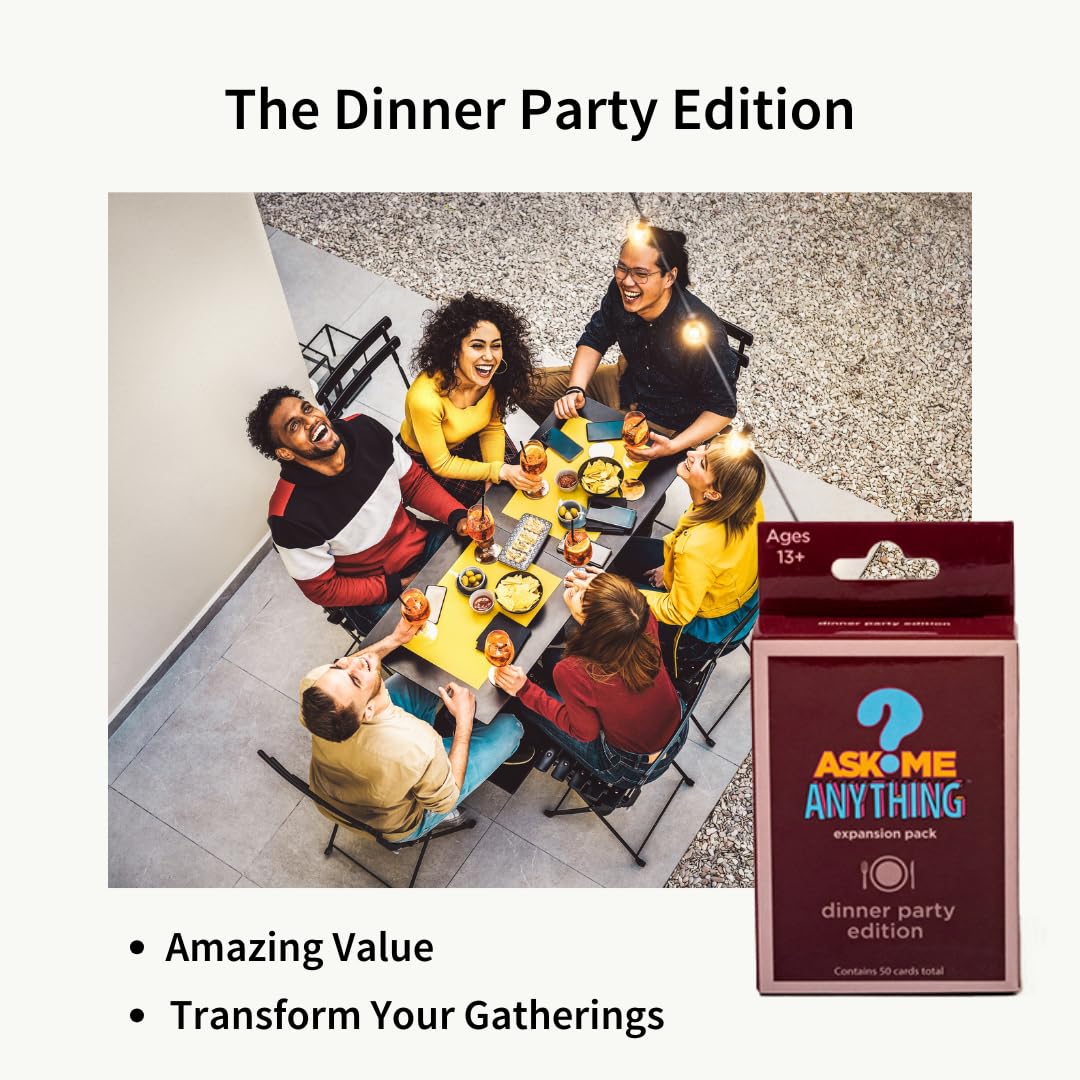 ASKMEANYTHING Dinner Party Pack - 50 Conversation Starter Cards for Memorable Dinners