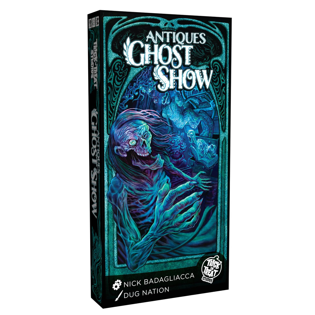 Trick or Treat Studios - Officially Licensed - Antiques Ghost Show Game | Spooky Set Collection Game | 2-4 Players | Ages 14+