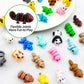 QCHENKOMI 35pcs Mini 3D Printed Animal Figurines Set, Flexible Articulated Fidget Toys for Kids & Adults, Cute 3D Print Animals Bulk for Party Favors