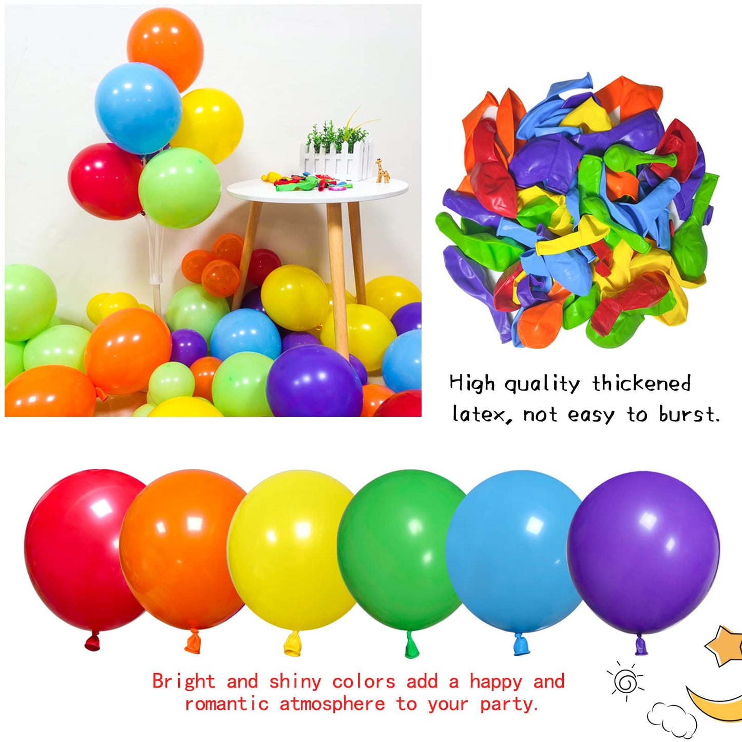 KAWKALSH Rainbow Balloon Arch Kit 111Pcs 18 12 5 Inch Latex Colorful Party Balloons Garland for Birthday Baby Shower Wedding Engagement Anniversary