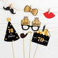 LINGTEER Happy 70th Birthday Party Photo Booth Props,Cheers to 70th Birthday Seventy Years Old Bday Party Centerpieces Props Decorations Sign.