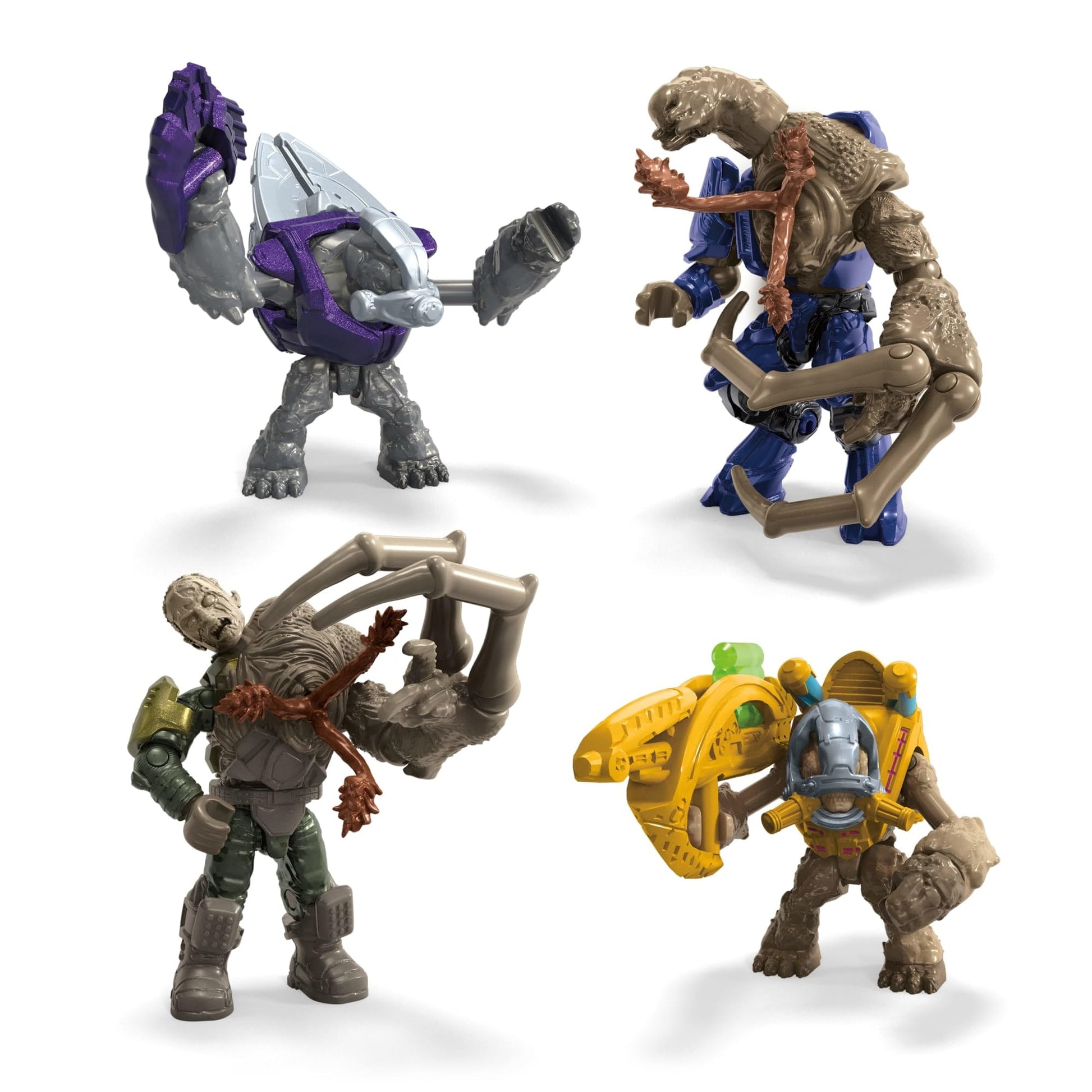 MEGA HALO Action Figures Building Toys Set, Character Pack with 339 Pieces, Poseable Articulation, 2 Inches Tall, Kids or Adult Collectible