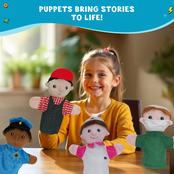 Get Ready Kids Community Helper Hand Puppet Set - 10 Soft Career Puppets