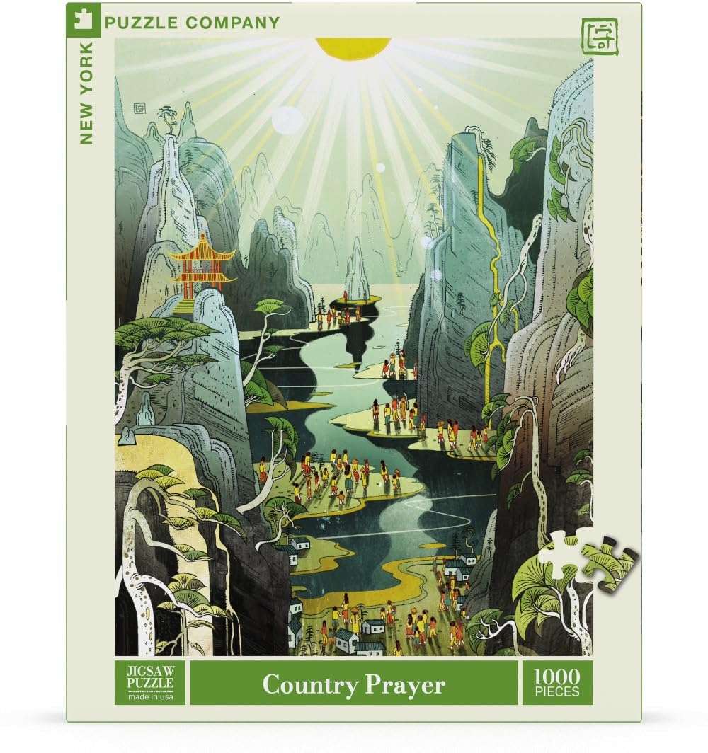 New York Puzzle Company - Victo Ngai Country Prayer - 1000 Piece Jigsaw Puzzle for Adults by Victo Ngai