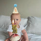 Fenzpartee Yellow Half Birthday Party Hat - Half Birthday Hat - Baby 1/2 Birthday Party Taper Hat, Half Way To One Party Decoration Supplies Crown