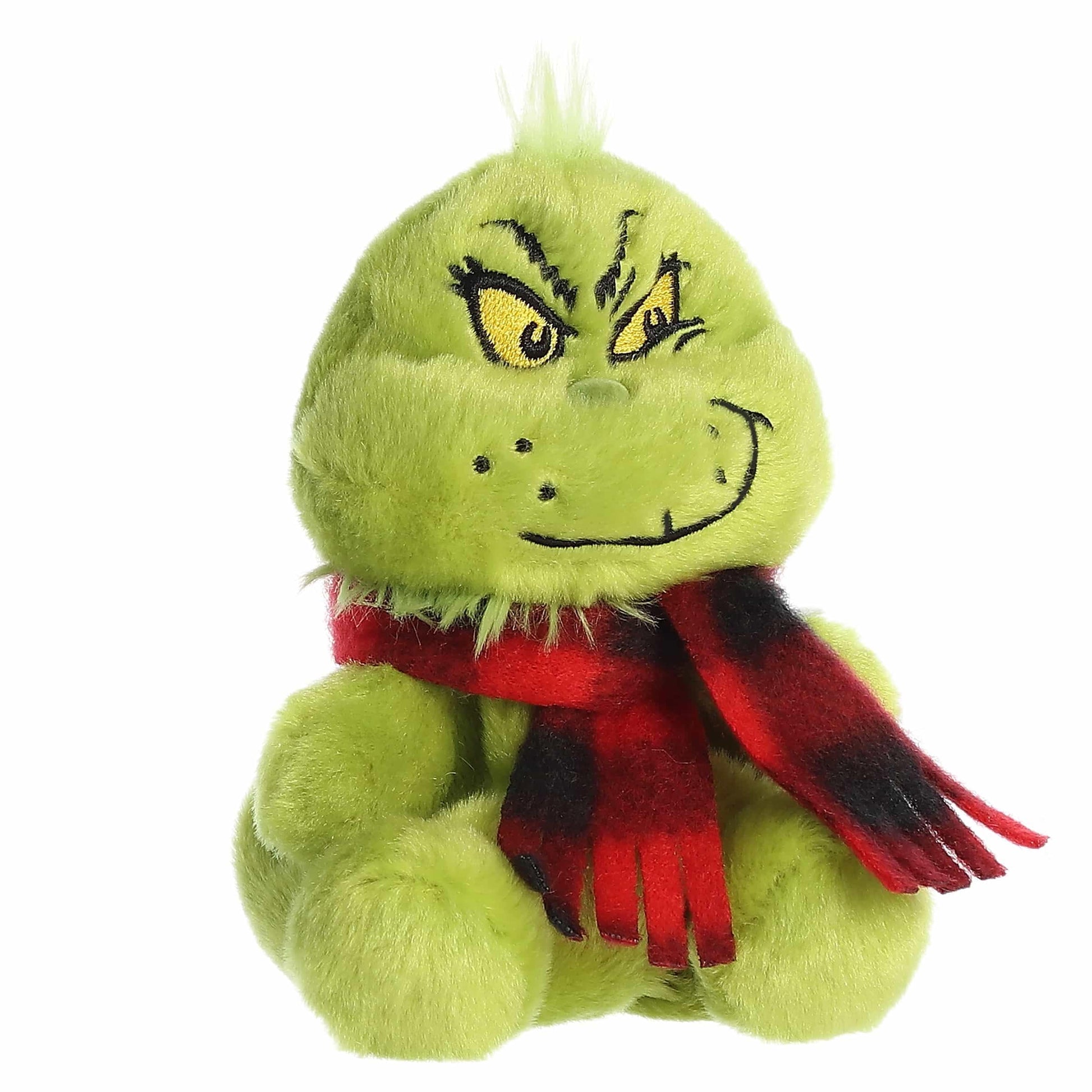 Aurora® Festive Dr. Seuss™ Grinch with Scarf Palm Pals™ Stuffed Animal - Officially Licensed Plush for Imaginative Play - Perfect for Holiday