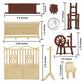 BMC Classic Marx Antique Furniture - 36pc Dollhouse Plastic Playset Accessories