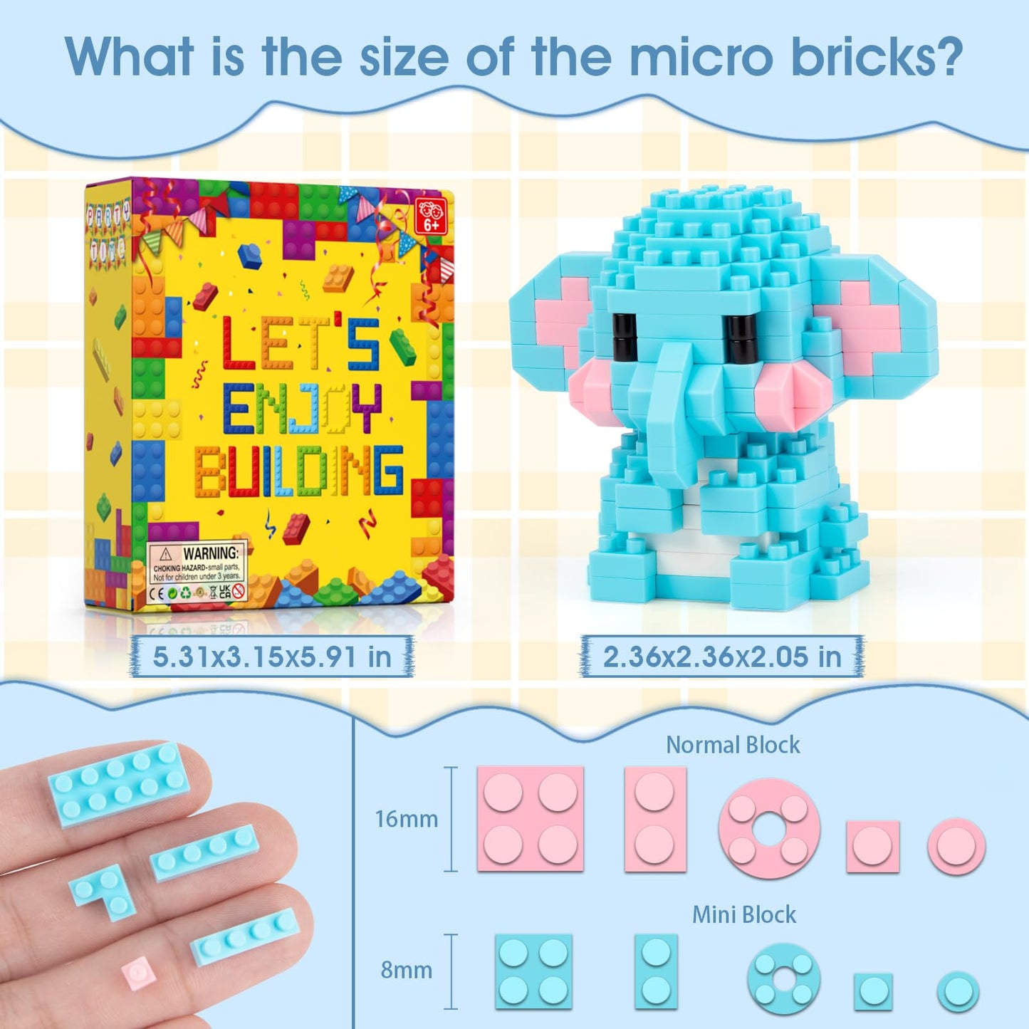 HIGH GODO Animal Party Favors Building Blocks, 12 Pack Mini Animals Building Set, Goodie Bag Stuffers, Classroom Small Prize Toys Gifts for Adults